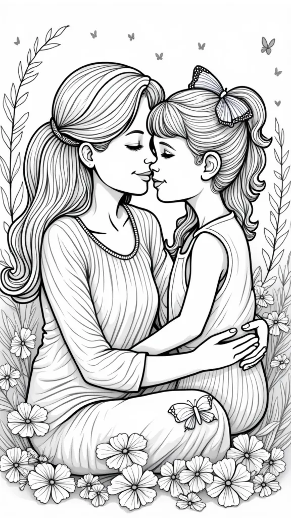 mother daughter coloring pages